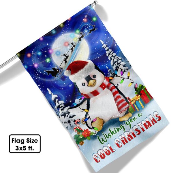 Cool Penguin Christmas Flag: Wishing You a Merry Christmas (TQN767F) - Image 6