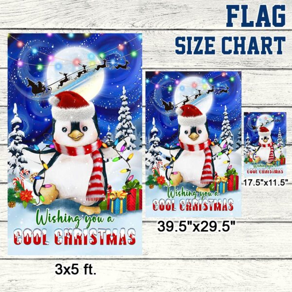 Cool Penguin Christmas Flag: Wishing You a Merry Christmas (TQN767F) - Image 7