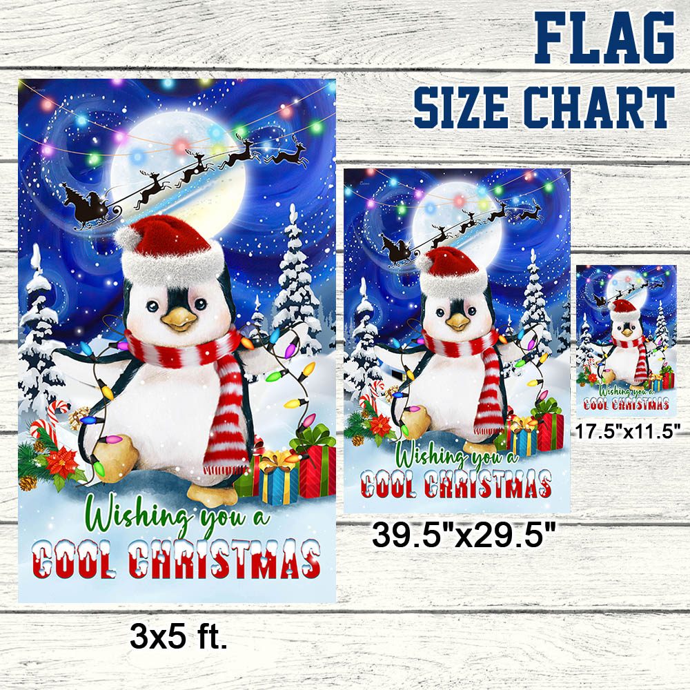 Cool Penguin Christmas Flag: Wishing You a Merry Christmas (TQN767F) - Image 7