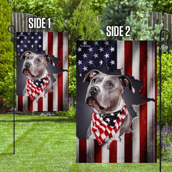 Patriotic Pit Bull T-Shirt - American Flag Design (THB2490F) - Image 8