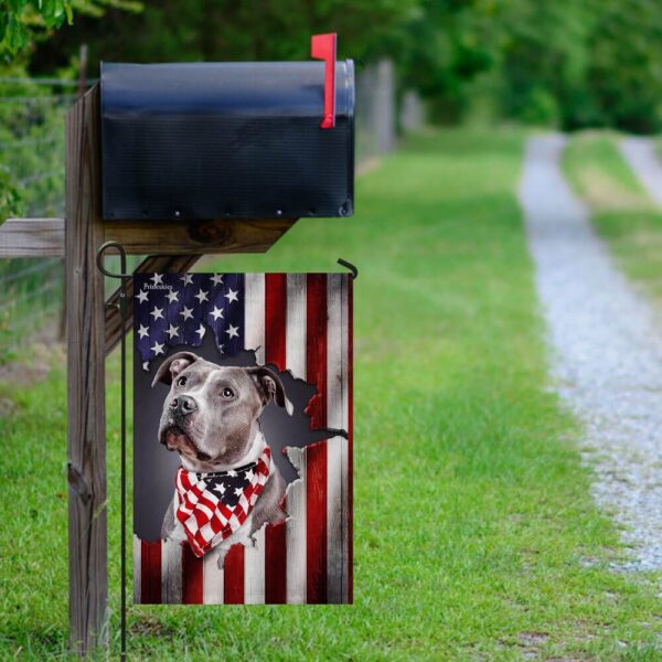 Patriotic Pit Bull T-Shirt - American Flag Design (THB2490F) - Image 9
