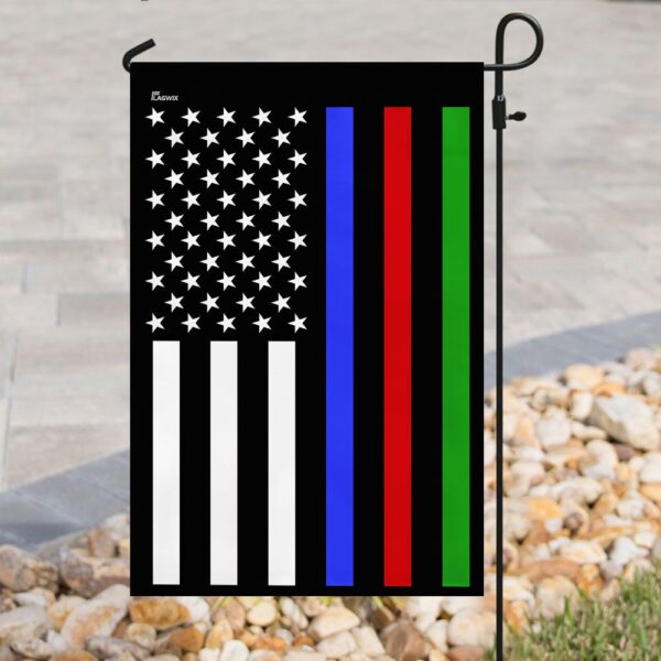 Thin Blue Line, Red Line, & Thin Yellow Line American Flag QNN161F - Image 8