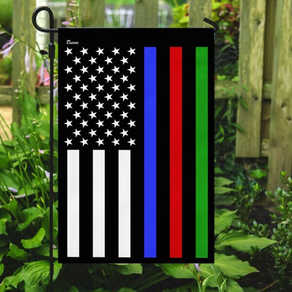 Thin Blue Line, Red Line, & Thin Yellow Line American Flag QNN161F - Image 7