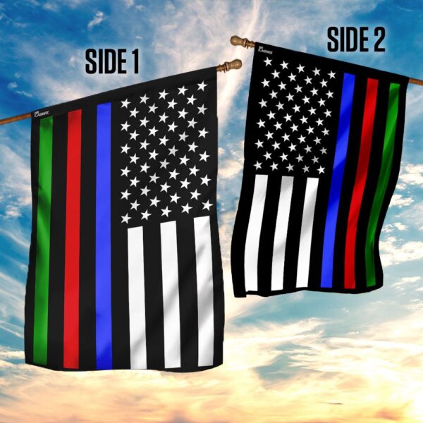 Thin Blue Line, Red Line, & Thin Yellow Line American Flag QNN161F - Image 5