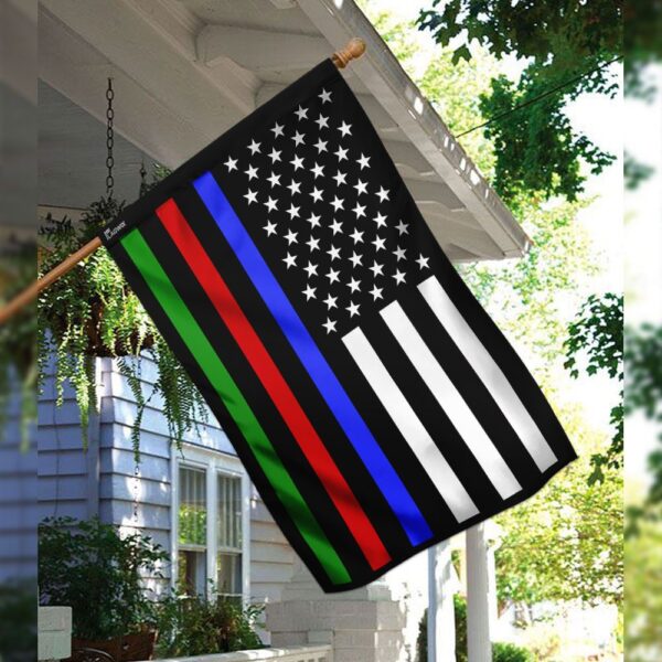 Thin Blue Line, Red Line, & Thin Yellow Line American Flag QNN161F - Image 3