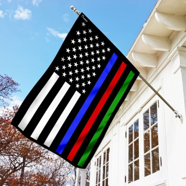 Thin Blue Line, Red Line, & Thin Yellow Line American Flag QNN161F - Image 2