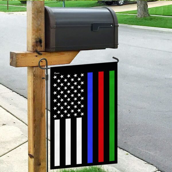 Thin Blue Line, Red Line, & Thin Yellow Line American Flag QNN161F - Image 9