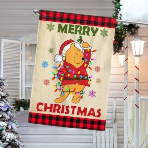 Pooh Christmas Flag: Merry Christmas Decoration LNT838F