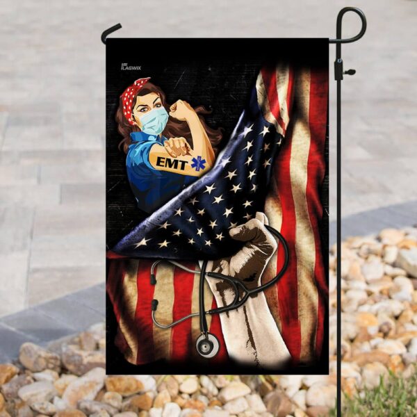 Proud EMT Flag: Emergency Medical Technician American Flag PS159Fv1b - Image 3