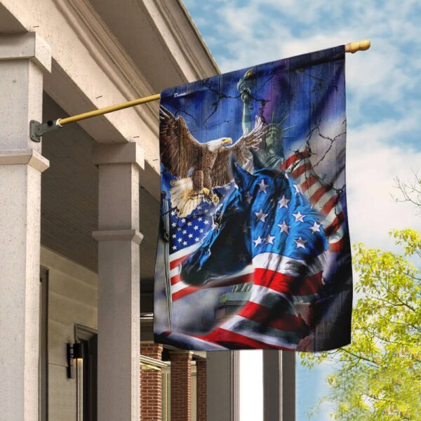 Proud Horse American Flag PN273F: Patriotic Decor & Outdoor Flags