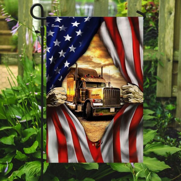 Proud American Truck Driver Flag - Image 7