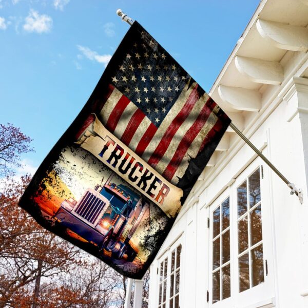 Proud Trucker Flag: QNK268F - Show Your Pride on the Road - Image 2