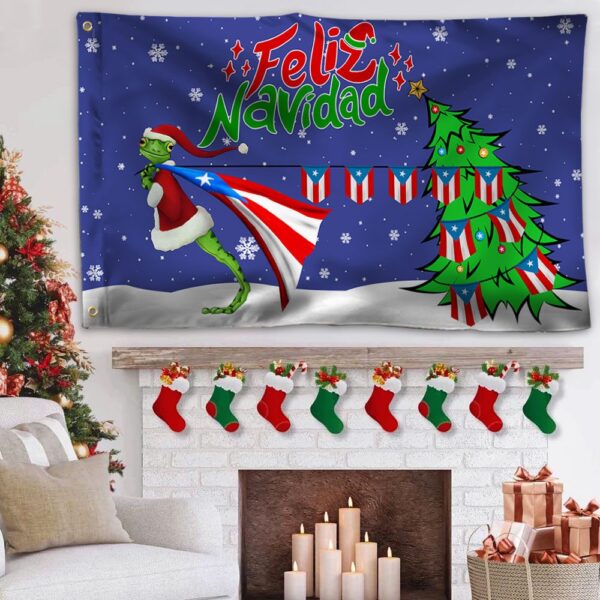 Puerto Rico Coqui Christmas Grommet Flag: Feliz Navidad - Image 3