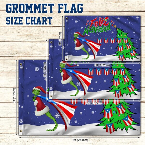 Puerto Rico Coqui Christmas Grommet Flag: Feliz Navidad - Image 5