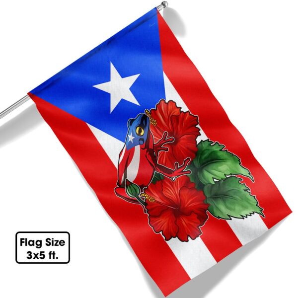 Puerto Rico Hibiscus Flag T-Shirt: Coquí Design TQN1097F - Image 6