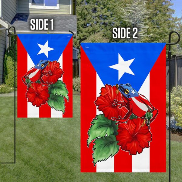 Puerto Rico Hibiscus Flag T-Shirt: Coquí Design TQN1097F - Image 5