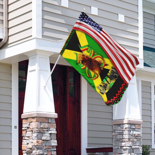 Rasta Lion Jamaica American Flag DBX1930F: Reggae Pride Apparel - Image 4