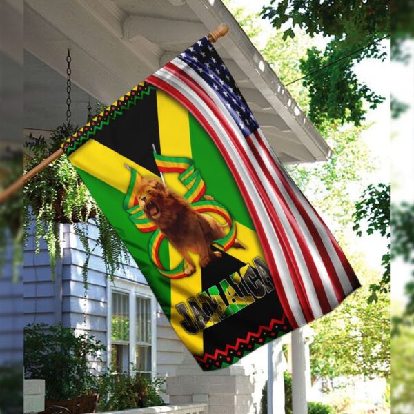 Rasta Lion Jamaica American Flag DBX1930F: Reggae Pride Apparel - Image 3
