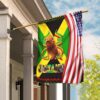 Rasta Lion Jamaica American Flag DBX1930F: Reggae Pride Apparel