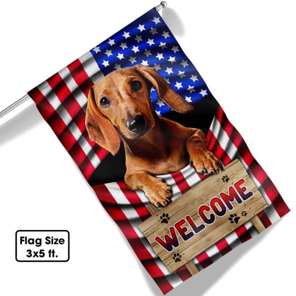 Red Dachshund American Flag Welcome Mat - Image 6