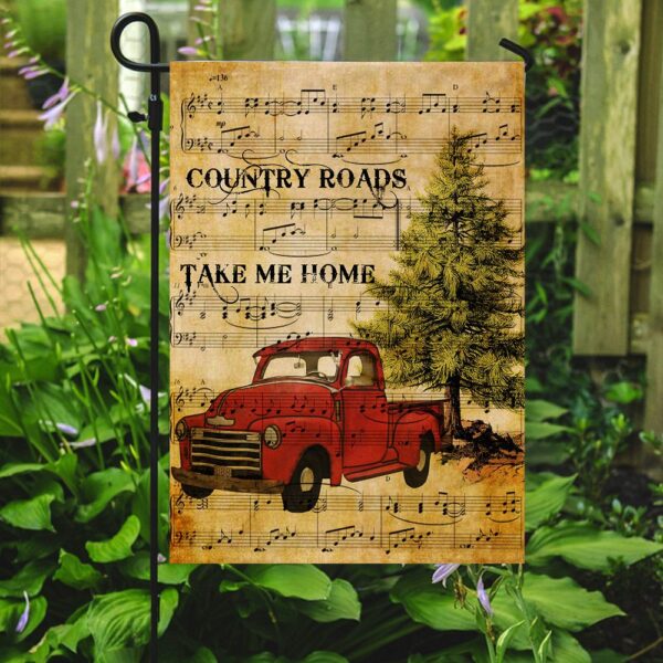 Red Truck. Country Roads Take Me Home Flag THN1981F - Image 7