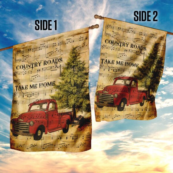 Red Truck. Country Roads Take Me Home Flag THN1981F - Image 5