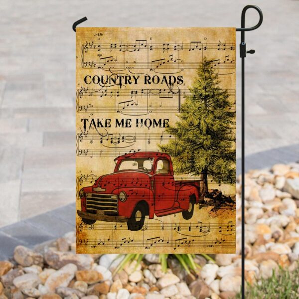 Red Truck. Country Roads Take Me Home Flag THN1981F - Image 8