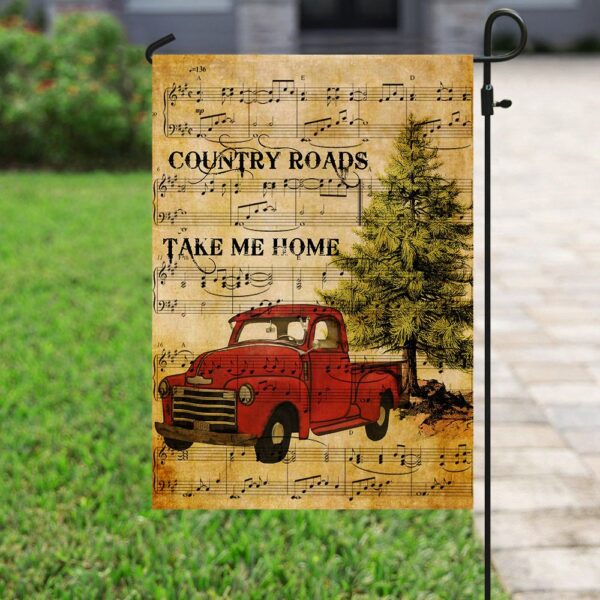 Red Truck. Country Roads Take Me Home Flag THN1981F - Image 6