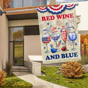 Patriotic Red Wine & Blue 4th of July Flag T-Shirt