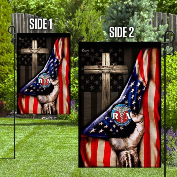 RN Christian Cross American Flag Scrub Top THB2007F1 - Image 10
