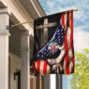 RN Christian Cross American Flag Scrub Top THB2007F1