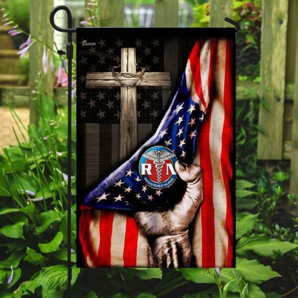RN Christian Cross American Flag Scrub Top THB2007F1 - Image 7