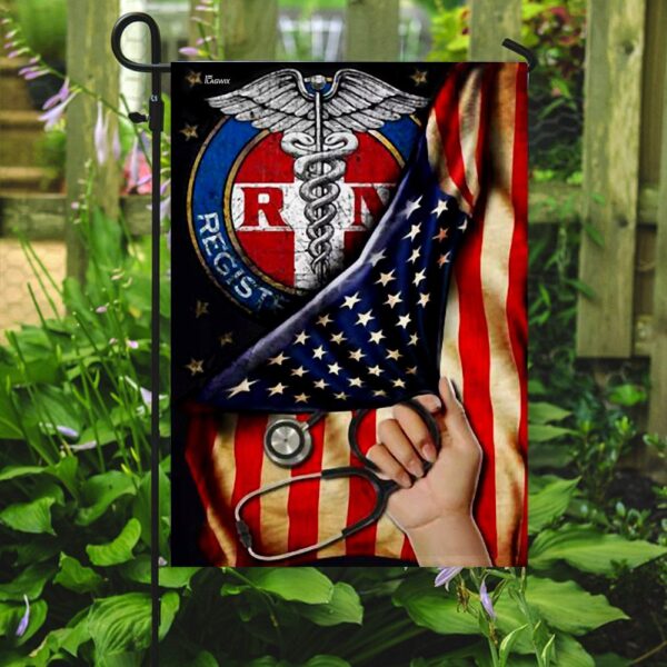 RN American Flag Scrub Top THN1980F: Patriotic Nurse Apparel - Image 7