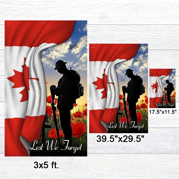 Remembrance Day Poppy: Canadian Flag Lest We Forget TQN1111F - Image 7