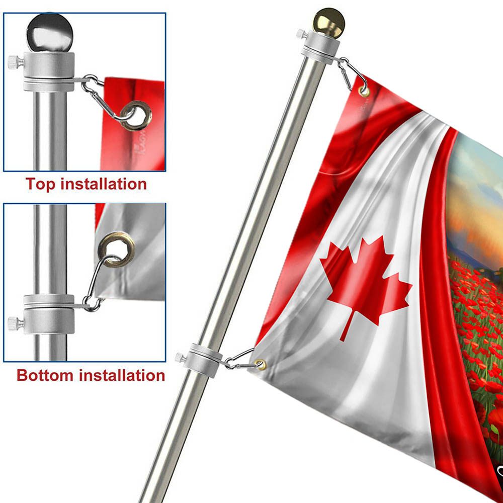 Canada Remembrance Day Poppy Grommet Flag - Lest We Forget - Image 5