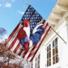 Patriotic Rooster American Flag Garden Flag - TRN243F