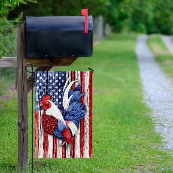 Patriotic Rooster American Flag Garden Flag - TRN243F - Image 9