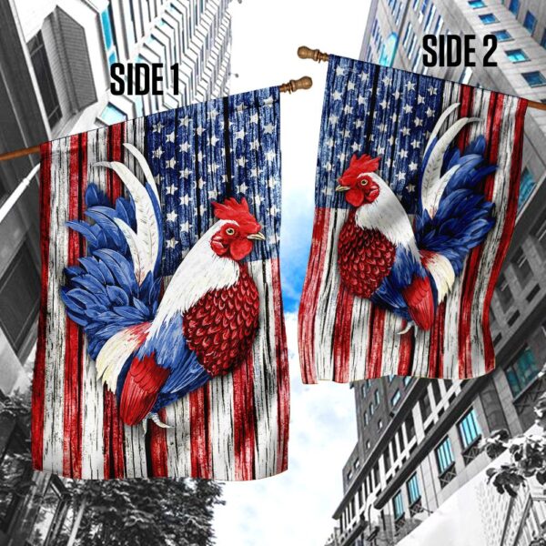 Patriotic Rooster American Flag Garden Flag - TRN243F - Image 4