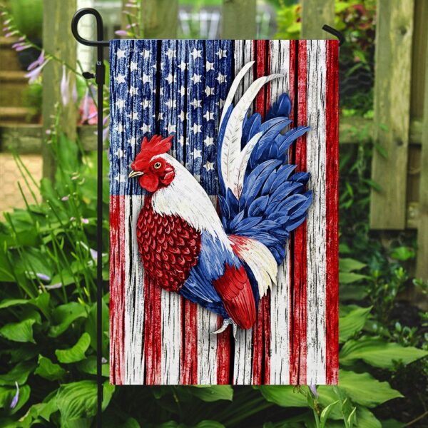 Patriotic Rooster American Flag Garden Flag - TRN243F - Image 7