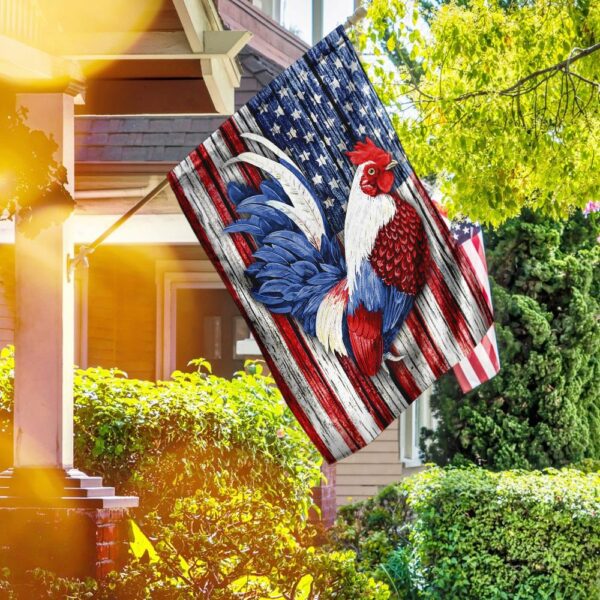 Patriotic Rooster American Flag Garden Flag - TRN243F - Image 5
