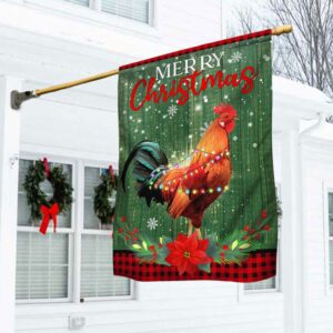 Rooster Christmas Flag: Festive Farm Decor TQN741F