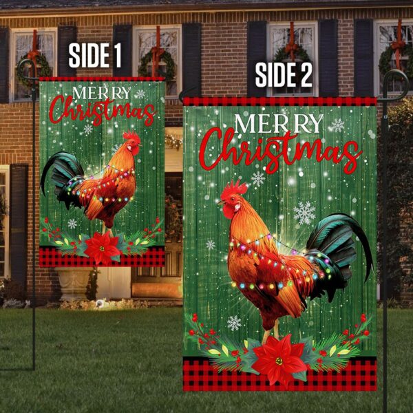 Rooster Christmas Flag: Festive Farm Decor TQN741F - Image 5