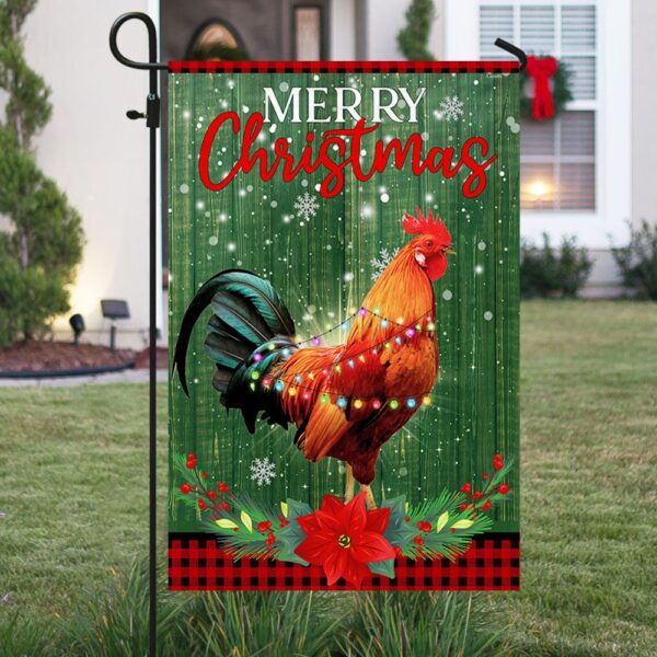 Rooster Christmas Flag: Festive Farm Decor TQN741F - Image 3