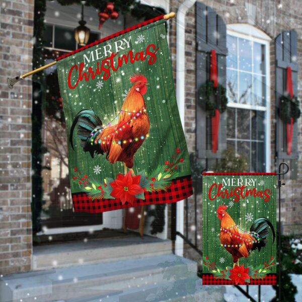 Rooster Christmas Flag: Festive Farm Decor TQN741F - Image 4