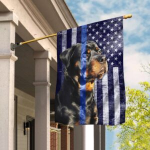 Rottweiler. The Thin Blue Line Flag