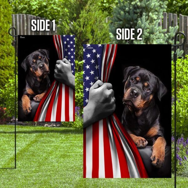 Rottweiler Dog Lover American US Flag - Image 8