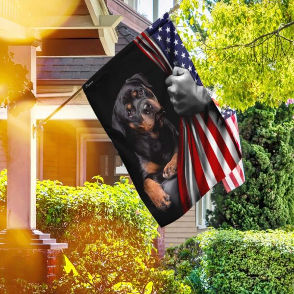 Rottweiler Dog Lover American US Flag - Image 4