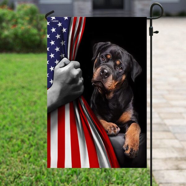 Rottweiler Dog Lover American US Flag - Image 6