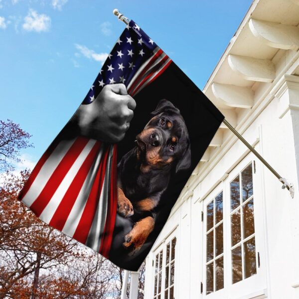 Rottweiler Dog Lover American US Flag - Image 2