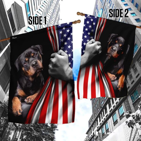 Rottweiler Dog Lover American US Flag - Image 5